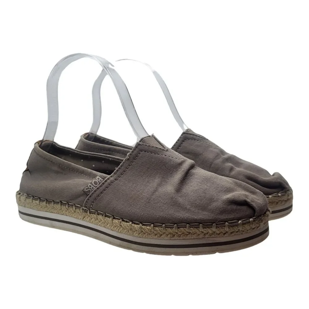 Bobs From Skechers Size 6.5 Womens Breeze Memory Foam Slip On Espadrilles Taupe